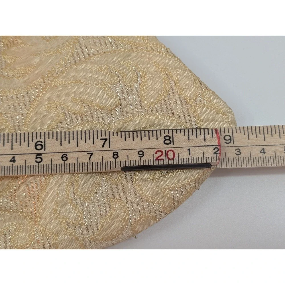 Vtg CFR Made in England Gold Brocade Evening Bag Rhinestone Clasp Chain Purse